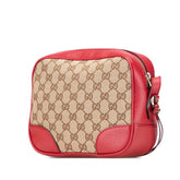 グッチ GGキャンバス ショルダーバッグ 449413 ベージュ レッド キャンバス レザー レディース GUCCI 【中古】